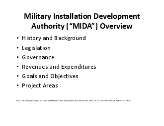 MilitaryInstallationDevelopmentMIDAOverviewHistoryBackgroundLegislatio