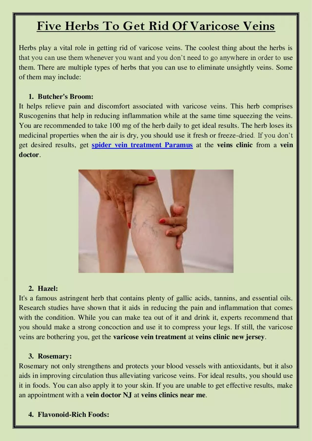 PDF-Five Herbs To Get Rid Of Varicose Veins