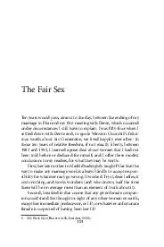 The Fair Sex The Fair Sex Ten years would pass almost