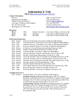 x0000x0000Velu Sadanandan EUniversity of Alabama at BirminghamDepartme