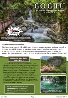 Gifu Prefecture Tourism and Event Newsletter
