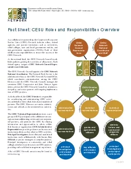 Fact Sheet CESU Roles and Responsibilities Overview