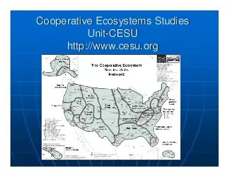 Cooperative Ecosystems Studies Cooperative Ecosystems Studies UnitUnit