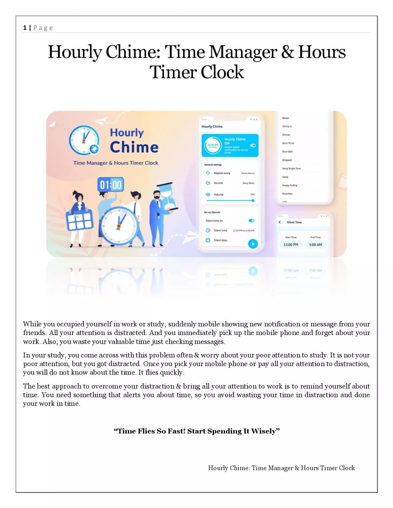 PDF-Hourly Chime: Time Manager & Hours Timer Clock