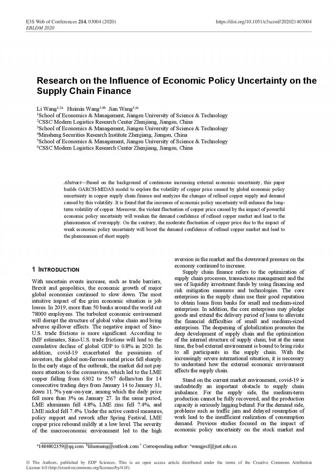 PDF-commodities but rarely explored the impact of uncertainty on the suppl