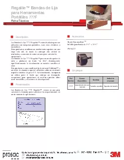 Regalite Bandas de Lija para Herramientas 777F Ficha Tcnica    Las ban