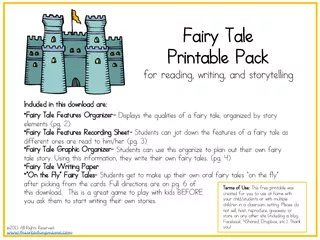 Fairy Tale Printable Pack or reading writing and story