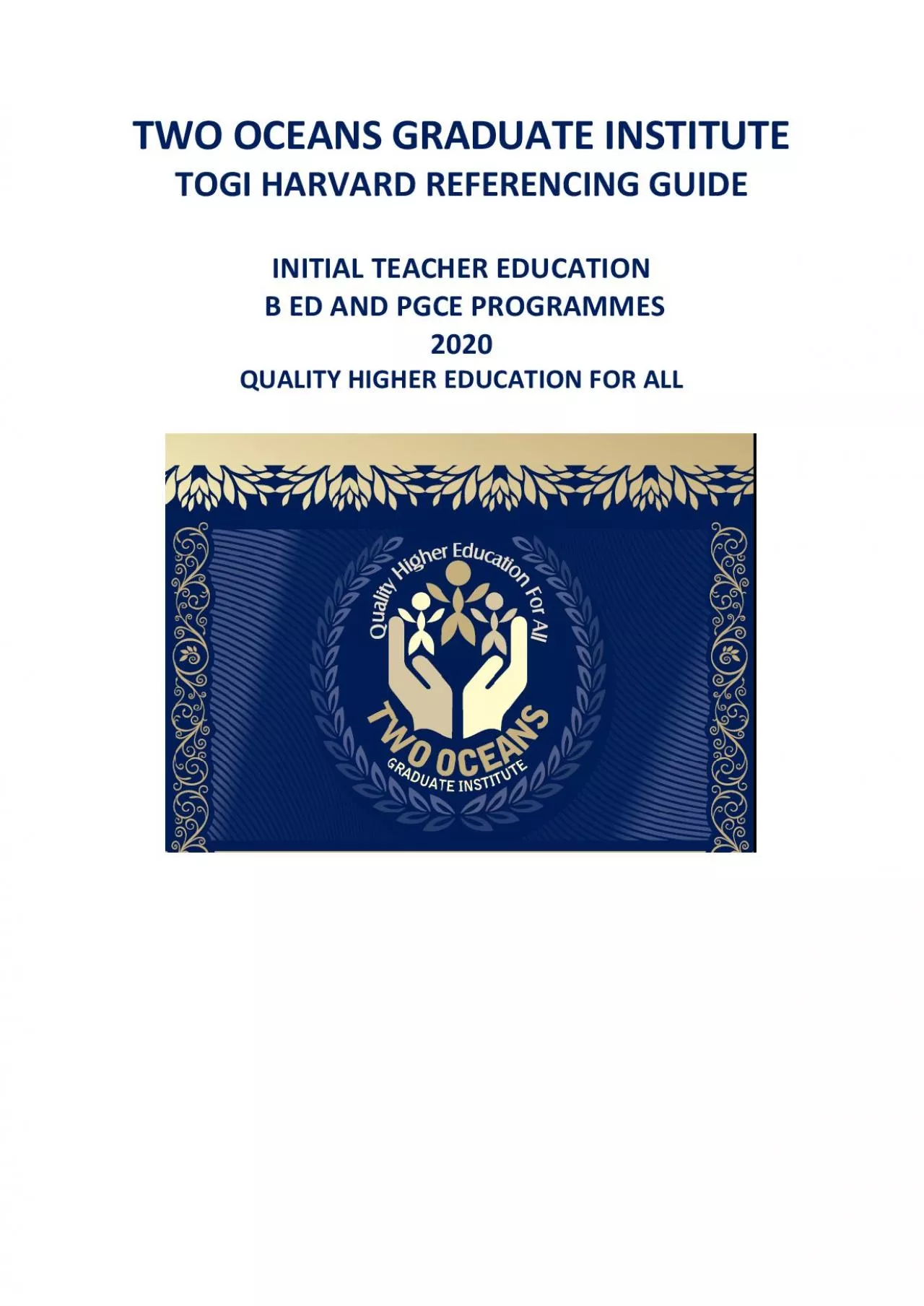 PDF-TWO OCEANS GRADUATE INSTITUTE