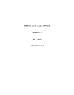 PDF-GREENWASHING GLOBAL WARMING Summer 2008 July 10 2008 Leslie Charles Co