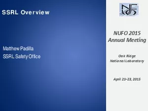 NUFO 2015 Annual MeetingOak Ridge National LaboratoryApril 2123 2015