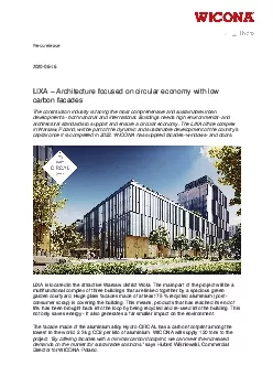 Press release2020LIXA Architecture focused on circular economywith low