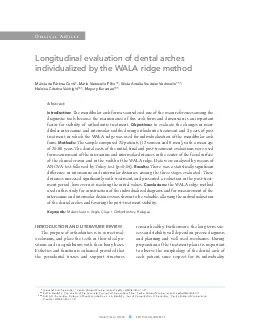 Longitudinal evaluation of dental arches individualized by the WALA ri