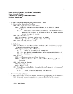 1 Overview of an anthropologicalethnographic view of culture