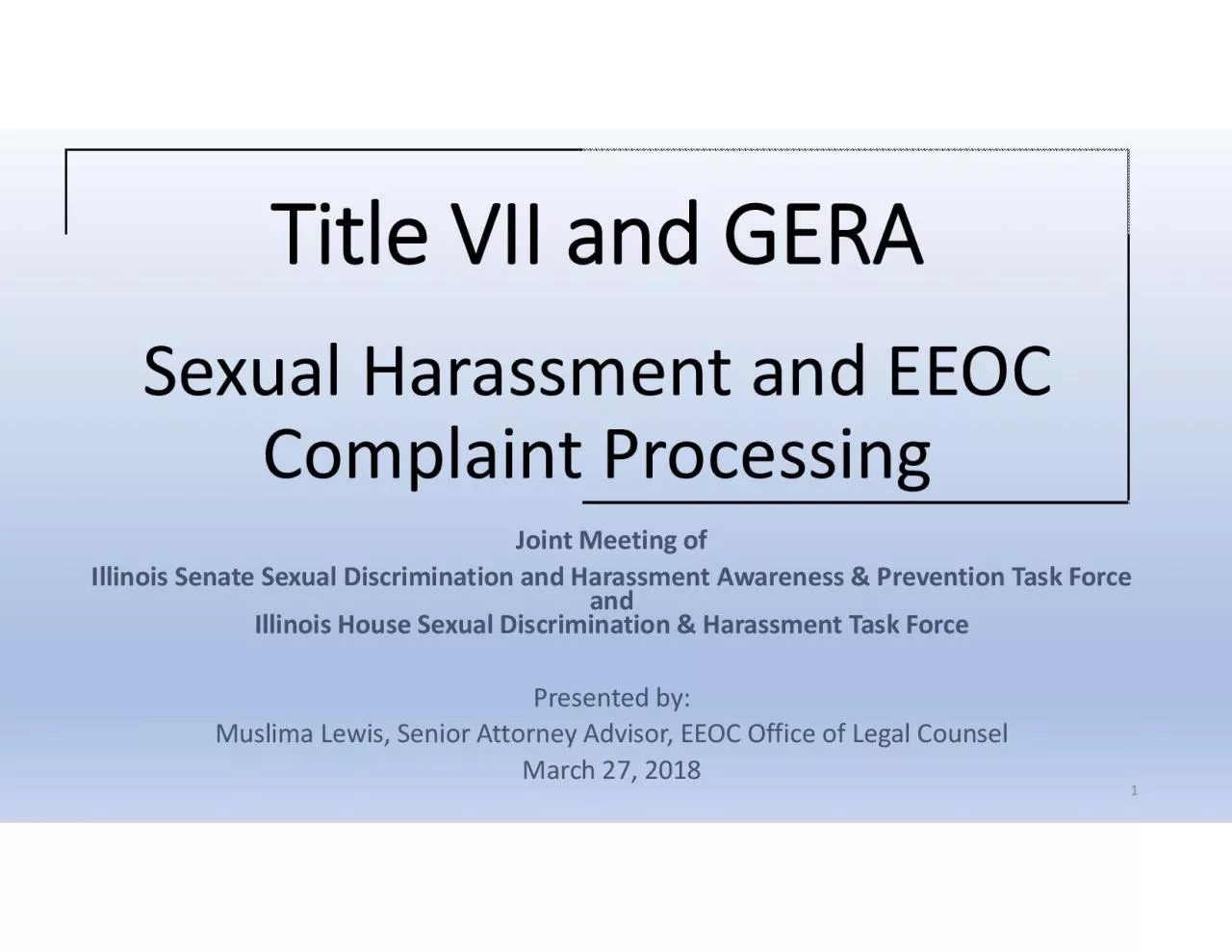 PDF-TitleVIISexualHarassmentEEOCComplaintProcessingJointMeetingSenateSexua