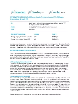 INFORMATION CIRCULAR JPMorgan Equity Premium Income ETF JPMorgan