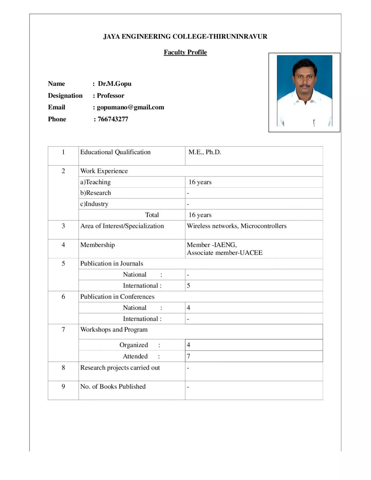 PDF-JAYA ENGINEERING COLLEGETHIRUNINRAVURFaculty Profile