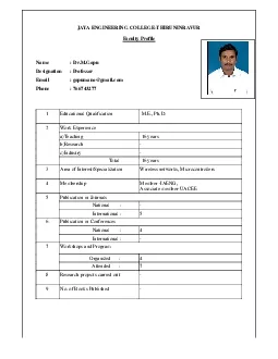 JAYA ENGINEERING COLLEGETHIRUNINRAVURFaculty Profile