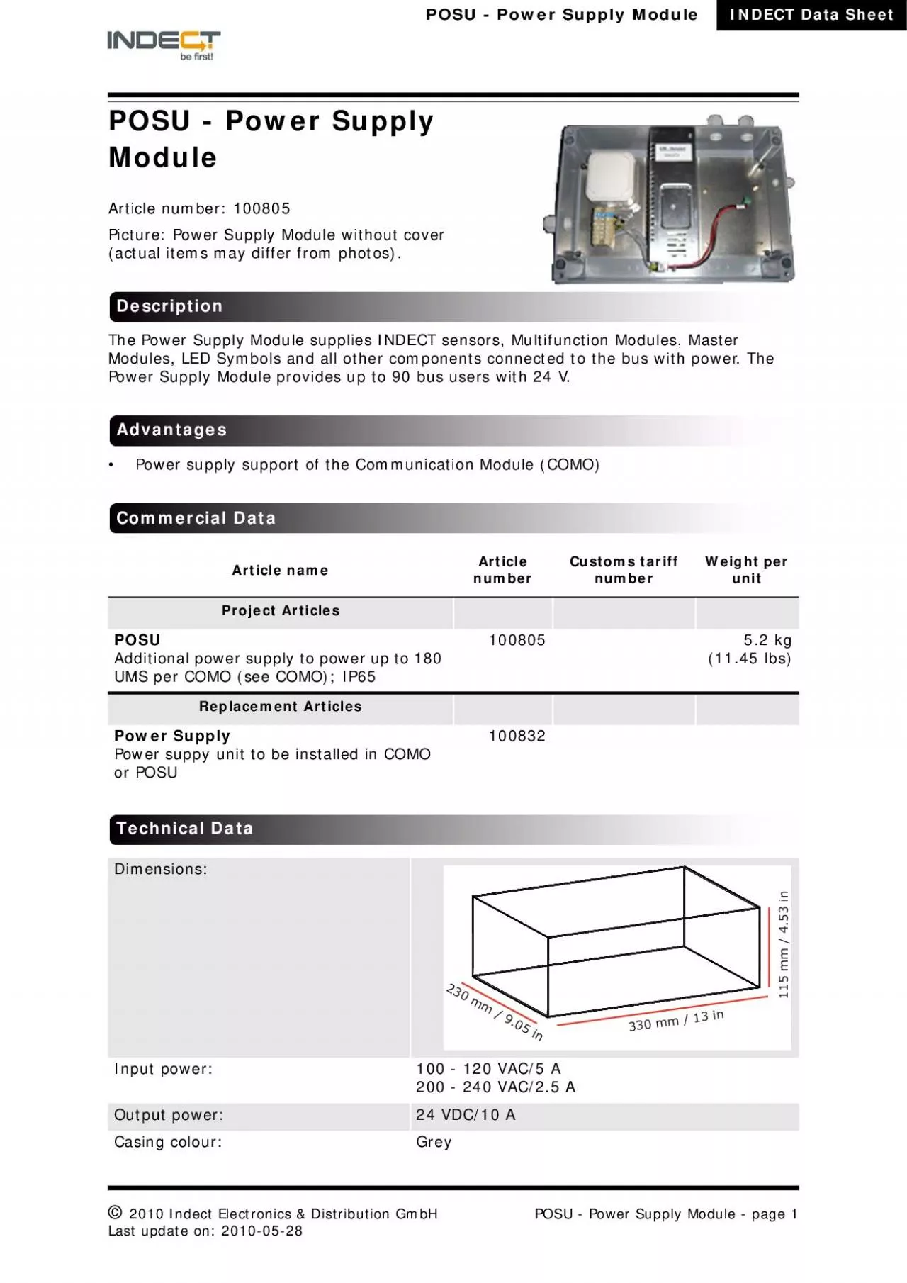 PDF-INDECT Data Sheet2010 Indect Electronics Distribution GmbHPOSU Powe