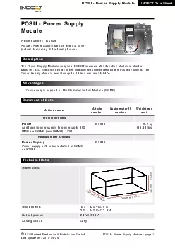 INDECT Data Sheet2010 Indect Electronics  Distribution GmbHPOSU  Powe