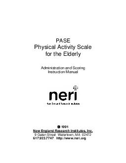PASEPhysical Activity Scale for the ElderlyAdministration and ScoringI