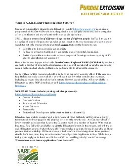 What is SARE and what is in it for YOUSustainable Agriculture Research