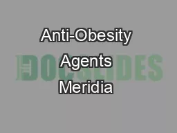 Anti-Obesity Agents Meridia 