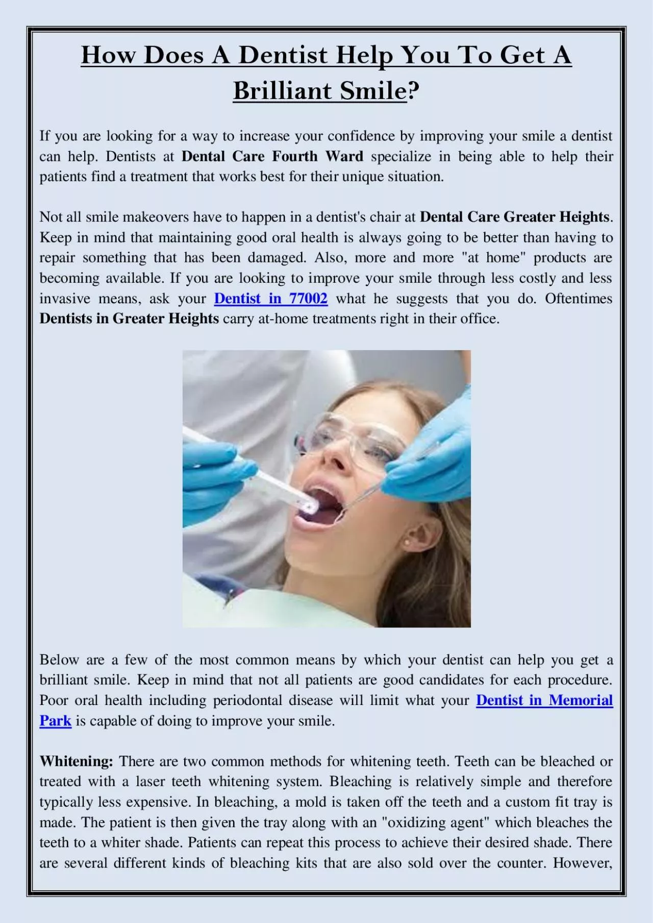 PDF-How Does A Dentist Help You To Get A Brilliant Smile?