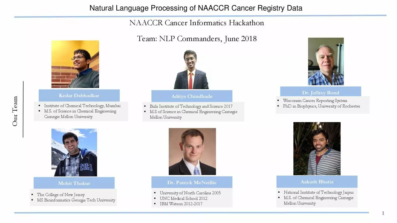 PDF-NAACCR Cancer Informatics HackathonTeam NLP CommandersJune 2018