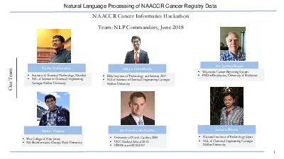 NAACCR Cancer Informatics HackathonTeam NLP CommandersJune 2018