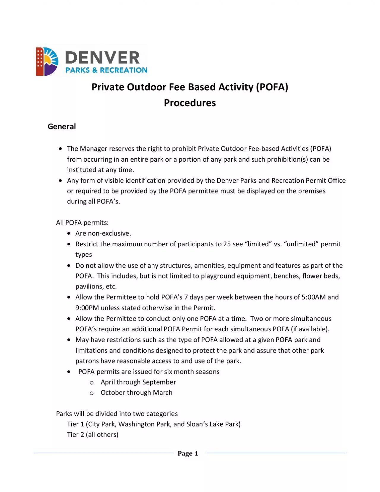 PDF-Private Outdoor Fee Based ActivityPOFA