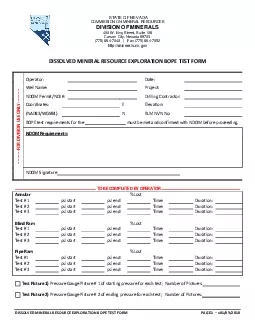 DISSOLVED MINERAL RESOURCEEXPLORATION BOPE TEST FORMPAGE 01032018