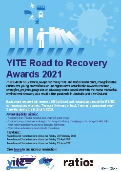 This BIMONTHLY award cosponsored by YITE and Ratio Consultants recog