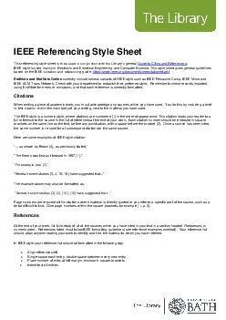 IEEE Referencing Style