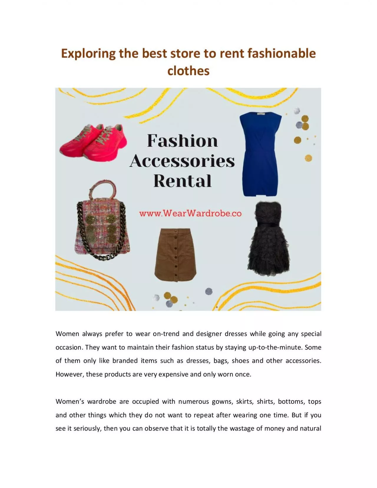 PDF-Exploring the best store to rent fashionable clothes