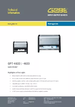 GPT4632  4633GeBEPIANOHighlights at rst sightthermal printer with c