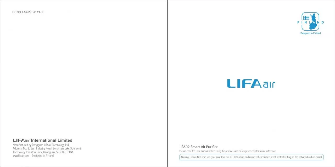 PDF-Manufactured by Dongguan LIFAair Technology Ltd Address No 2 East Indu