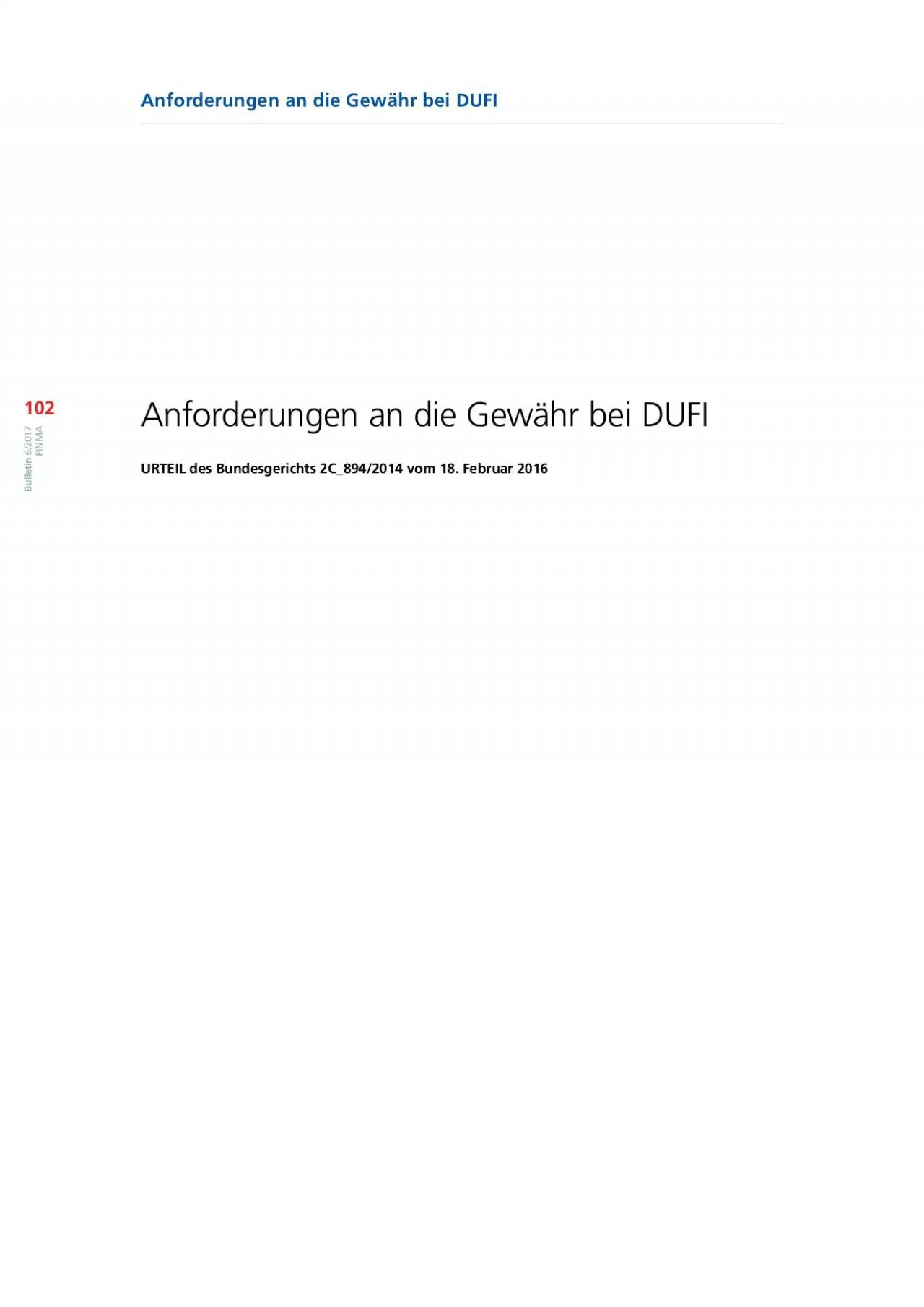 PDF-62017 Anforderungen an die Gewhr bei DUFIAnforderungen an die Gewhr b