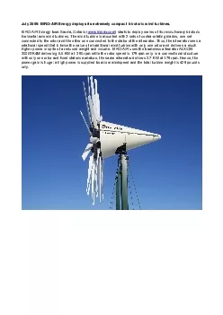 PDF-July 2009 BIROAIR Energy deploys its extremely compact birotoric win