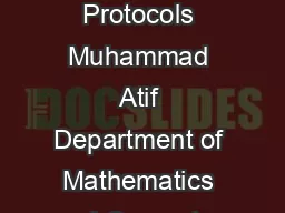 Analysis and Verication of TwoPhase Commit  ThreePhase Commit Protocols Muhammad Atif