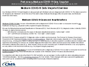 Medicare COVID19 Data SnapshotOverviewOur Medicare COVID19 Data Snapsh