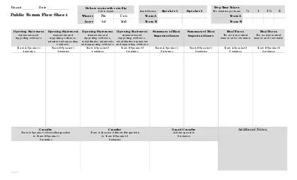 Public Forum Flow Sheet