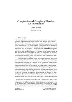 In the second paper Joseph Uscinski aims to show that conspiracy theor