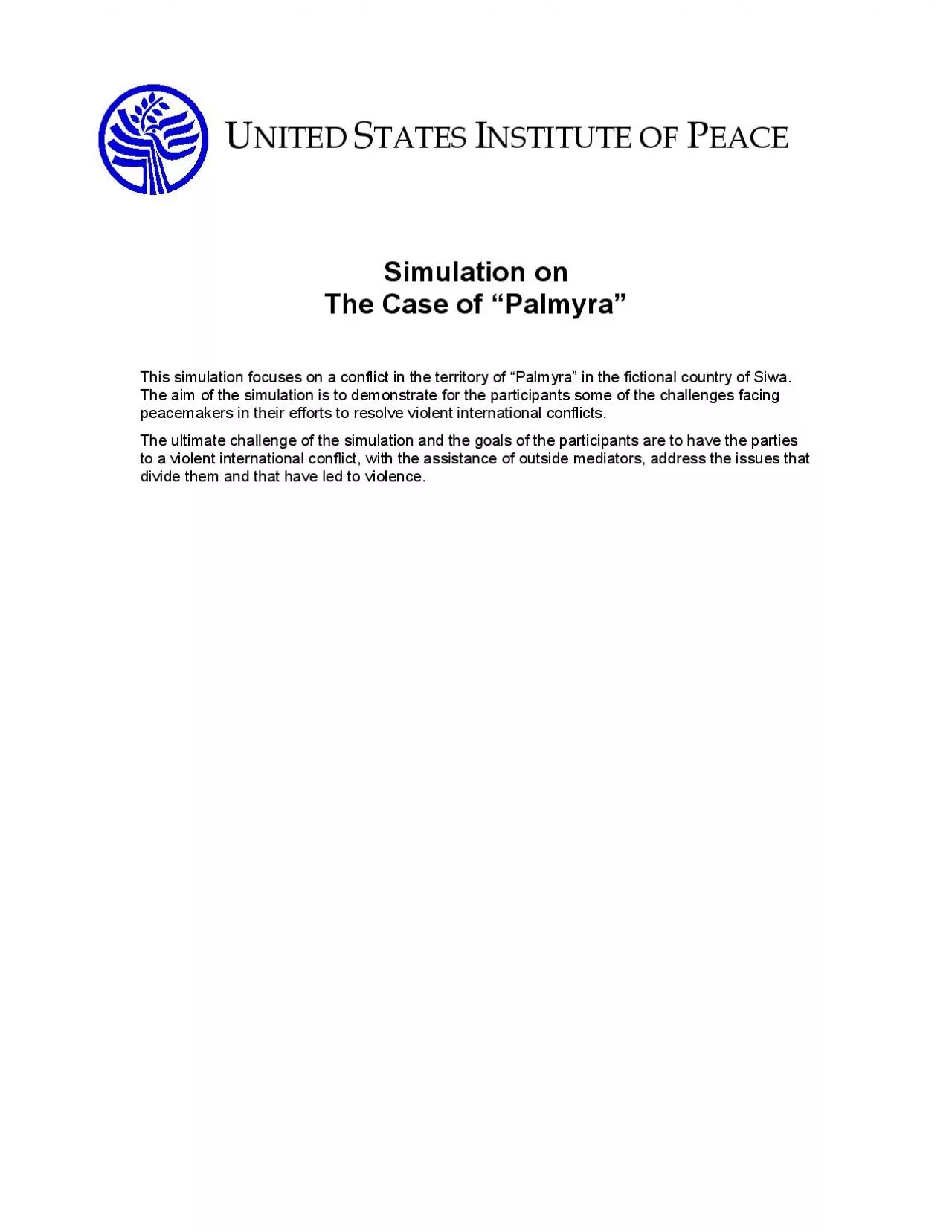 PDF-This simulation focuses on a conflict in the territory of Palmyra in t