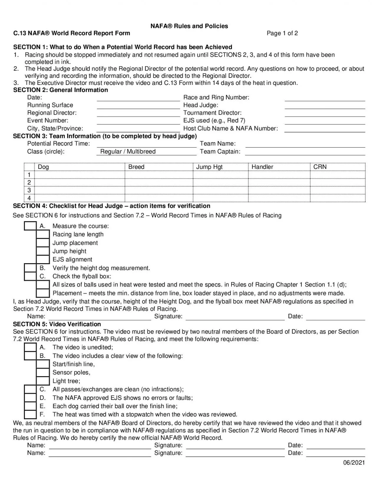 PDF-NAFARules and PoliciesC13 NAWorld Record Rport Form1 On the day of th