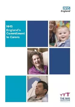 NHS QJODQGV Commitment to Carers NHS England INFORMATION READER BOX Directorate Medical