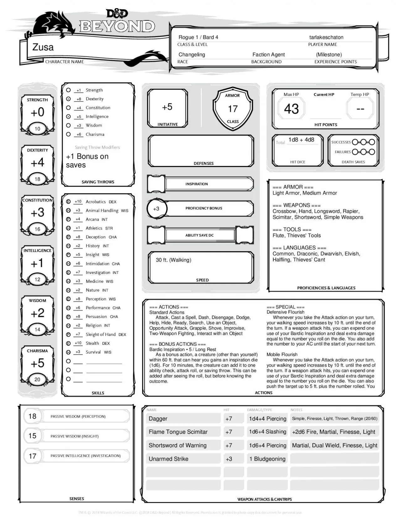 PDF-RACEPLAYER NAMECHARACTER NAMEEXPERIENCE POINTSPASSIVE WISDOM PERCEPTIO