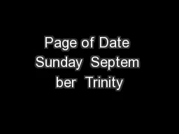 Page of Date Sunday  Septem ber  Trinity