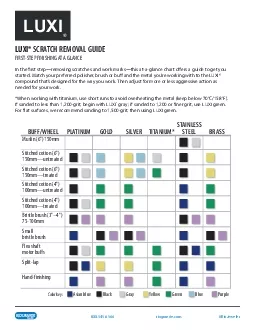 LUXISCRATCH REMOVAL GUIDEFIRSTSTEP FINISHING AT A GLANCEIn the 31rst