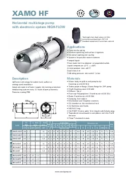 Horizontal multistage pump with electronic system HIGHFLOW  Descripti