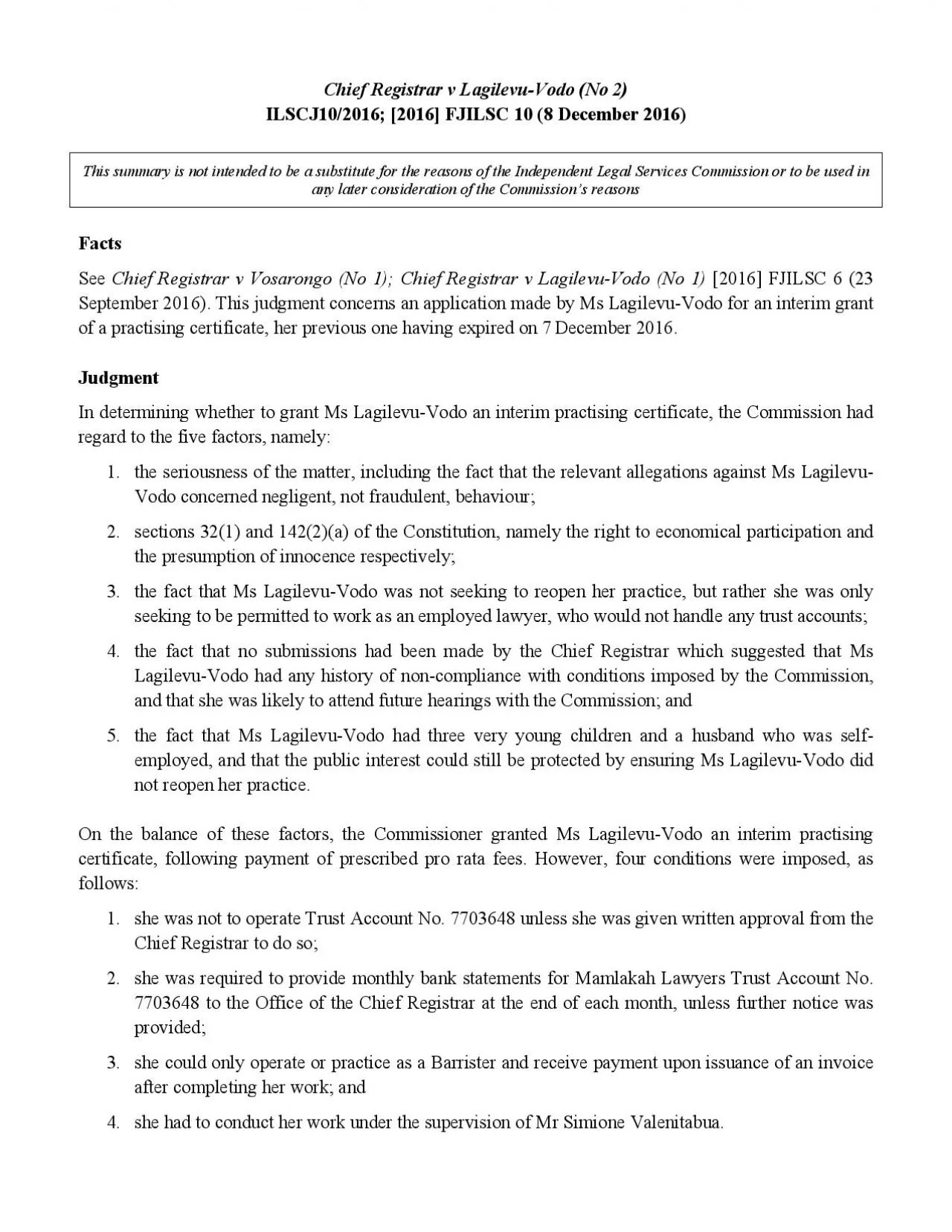 PDF-Chief Registrar v Vosarongo No 1 Chief Registrar v LagilevuVodo No 1